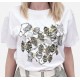 T-Shirt Μπλούζα Μακό Λευκό με Λαδί Τύπωμα -Λευκό- ES2107 T-Shirt Μπλούζα Μακό Λευκό με Λαδί Τύπωμα -Λευκό- ES2107