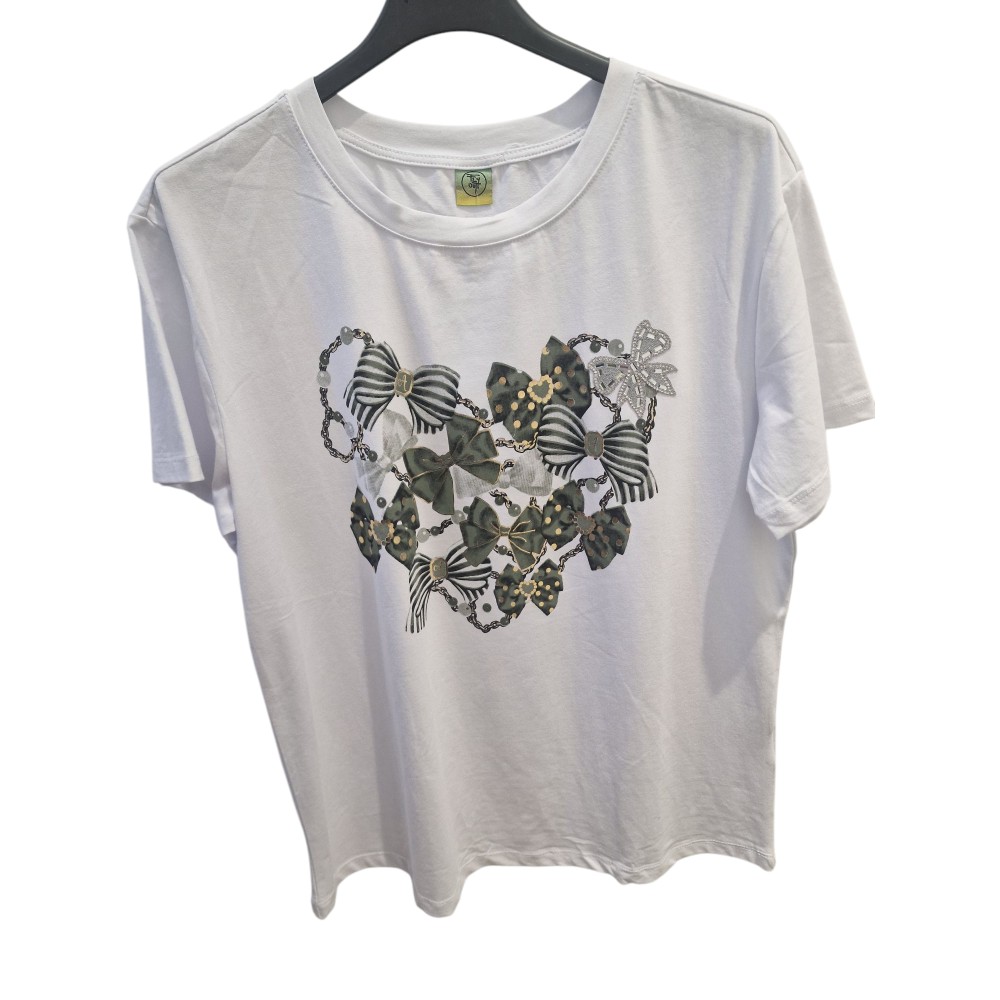 T-Shirt Μπλούζα Μακό Λευκό με Λαδί Τύπωμα -Λευκό- ES2107 T-Shirt Μπλούζα Μακό Λευκό με Λαδί Τύπωμα -Λευκό- ES2107