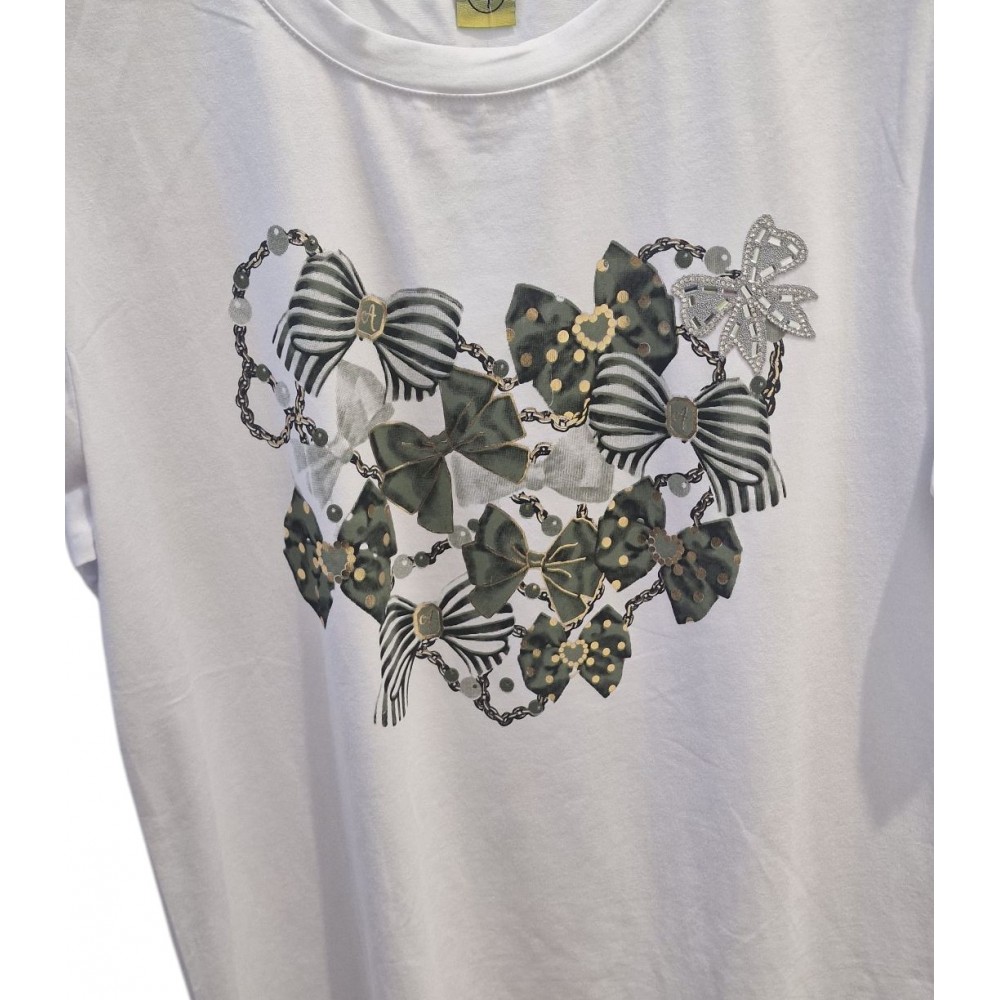 T-Shirt Μπλούζα Μακό Λευκό με Λαδί Τύπωμα -Λευκό- ES2107 T-Shirt Μπλούζα Μακό Λευκό με Λαδί Τύπωμα -Λευκό- ES2107