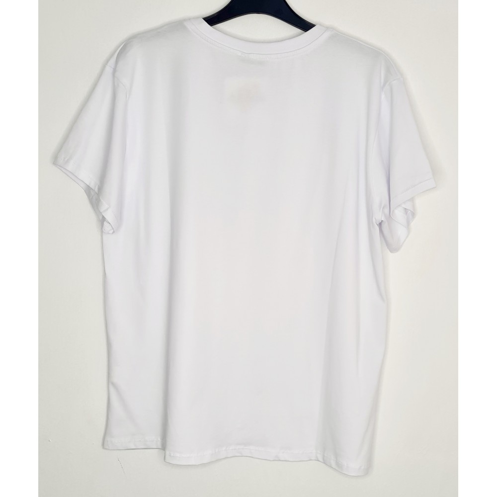 T-Shirt Μπλούζα Μακό με Τύπωμα Hot -Λευκό- ES2108 T-Shirt Μπλούζα Μακό με Τύπωμα Hot -Λευκό- ES2108