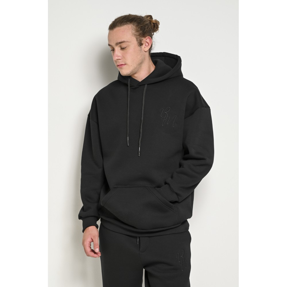 Μπλούζα Φούτερ Με Κουκούλα και Τύπωμα Monster Hoodie Bodymax -Μαύρο- F/W 6005