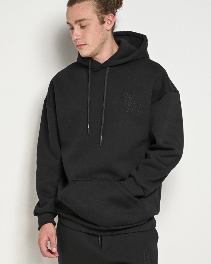 Μπλούζα Φούτερ Με Κουκούλα και Τύπωμα Monster Hoodie Bodymax -Μαύρο- 