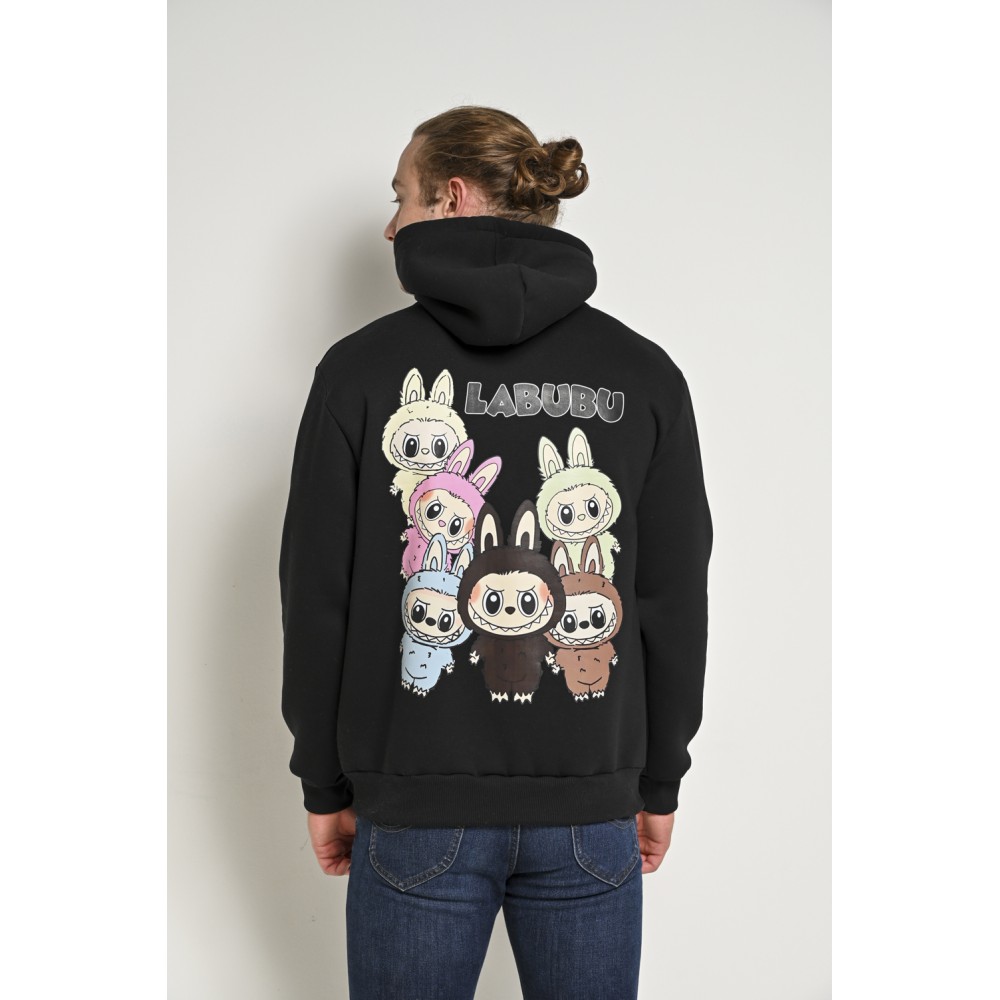 Μπλούζα Φούτερ Με Κουκούλα και Τύπωμα Monster Hoodie Bodymax -Μαύρο- F/W 6005