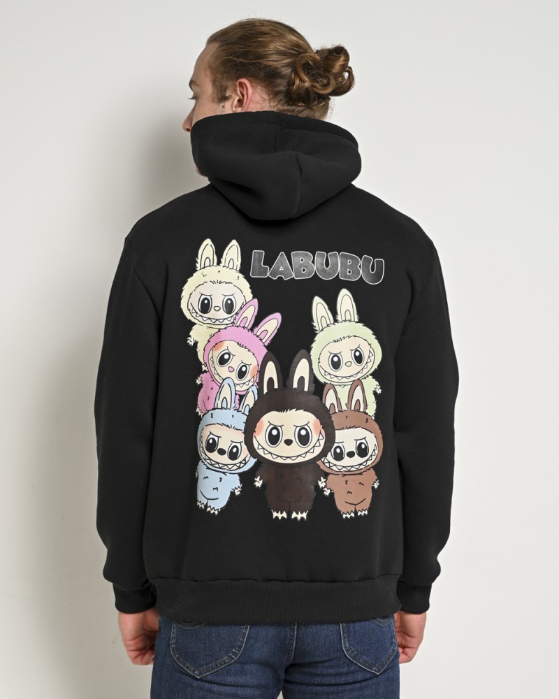 Μπλούζα Φούτερ Με Κουκούλα και Τύπωμα Monster Hoodie Bodymax -Μαύρο- 