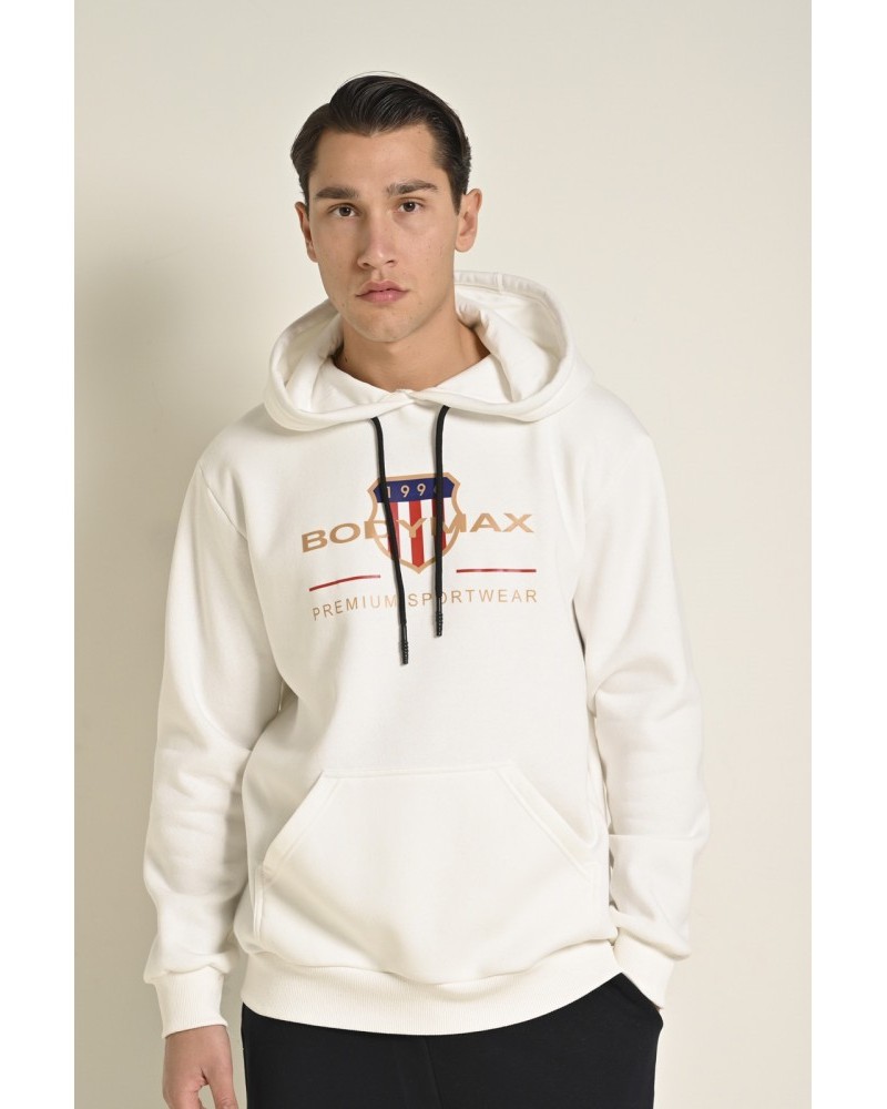 Μπλούζα Φούτερ Με Κουκούλα και Τύπωμα Hoodie Bodymax -Λευκό- F/W6000