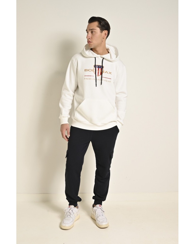 Μπλούζα Φούτερ Με Κουκούλα και Τύπωμα Hoodie Bodymax -Λευκό- F/W6000