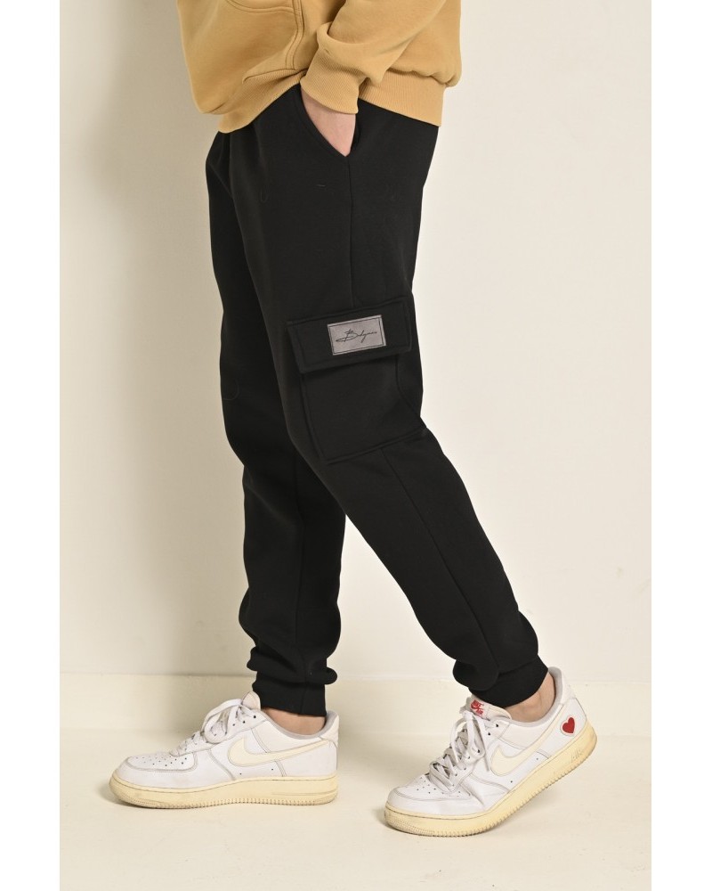 Παντελόνι Φούτερ Cargo Φόρμας Bodymax -Μαύρο- F/W7002/B