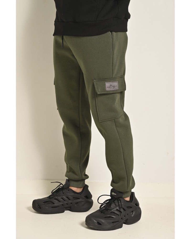 Παντελόνι Φούτερ Cargo Φόρμας Bodymax -Χακί- F/W7002/B