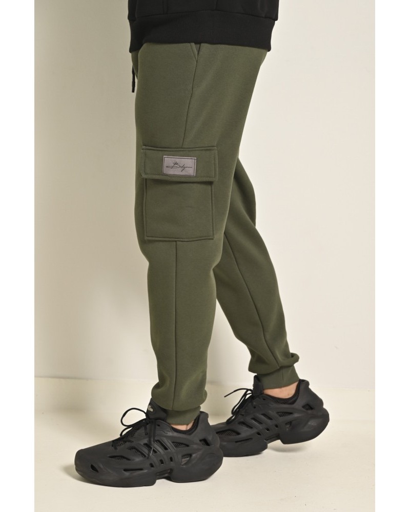 Παντελόνι Φούτερ Cargo Φόρμας Bodymax -Χακί- F/W7002/B
