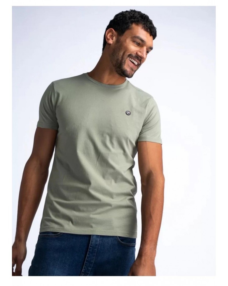Ανδρικό T-Shirt Μπλούζα Μακό Μονόχρωμη Petrol -Λαδί- M-1040-TSR002