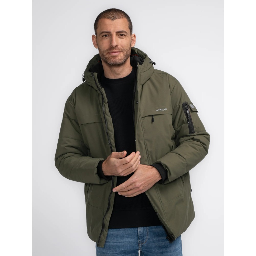 Ανδρικό Μπουφάν Parka Jacket με Επένδυση Oversized Petrol -Χακί- M-3040-JAC104
