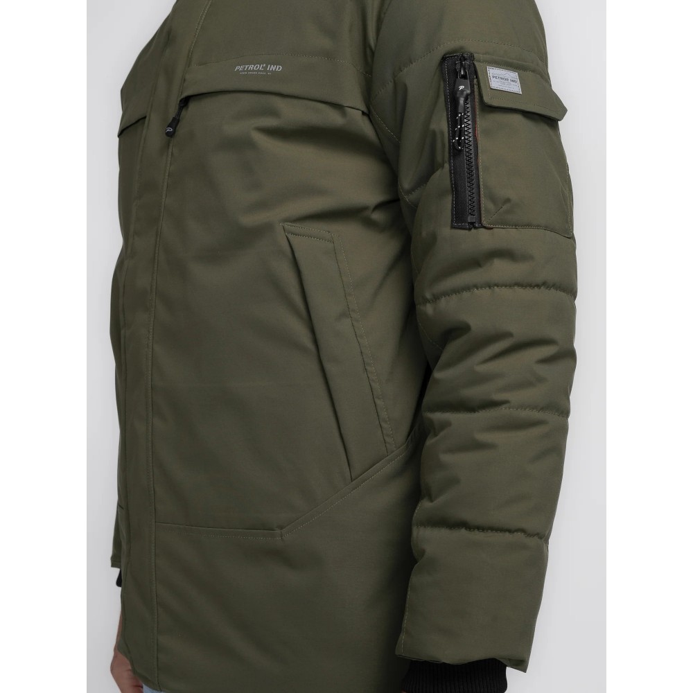 Ανδρικό Μπουφάν Parka Jacket με Επένδυση Oversized Petrol -Χακί- M-3040-JAC104