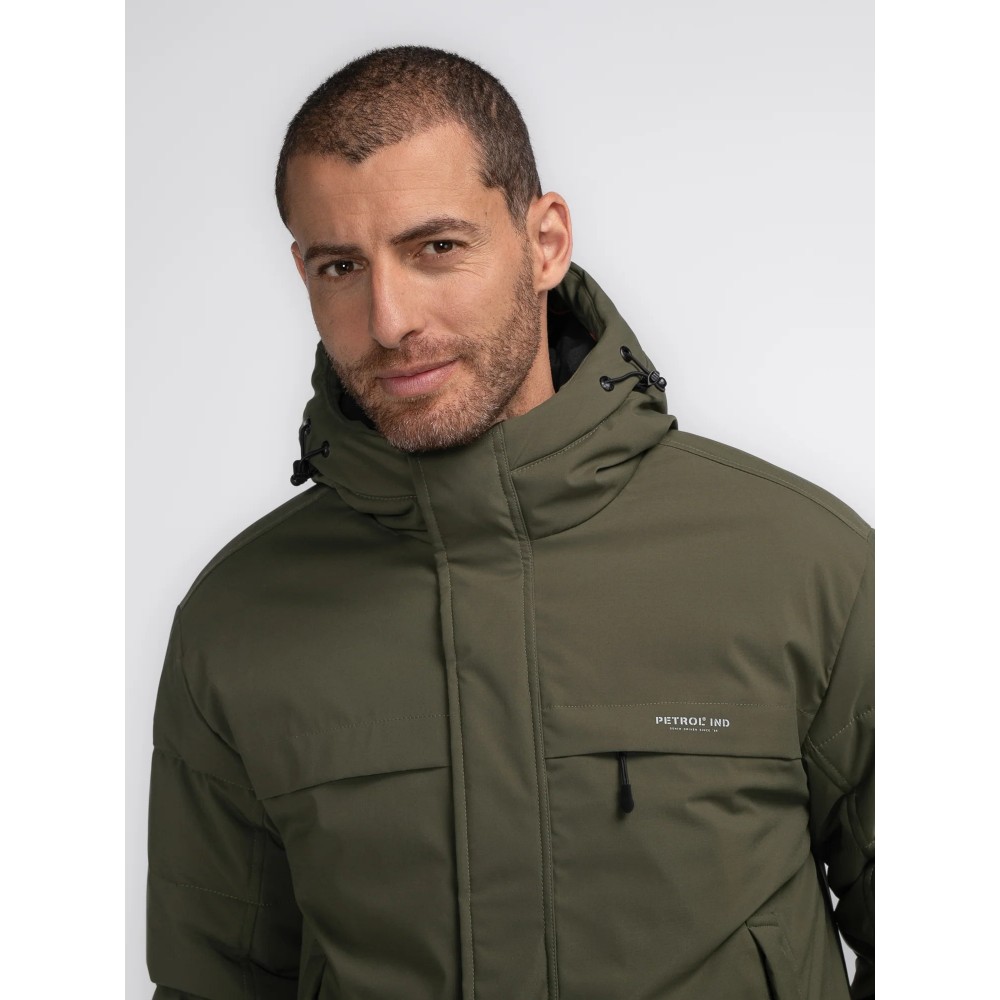 Ανδρικό Μπουφάν Parka Jacket με Επένδυση Oversized Petrol -Χακί- M-3040-JAC104