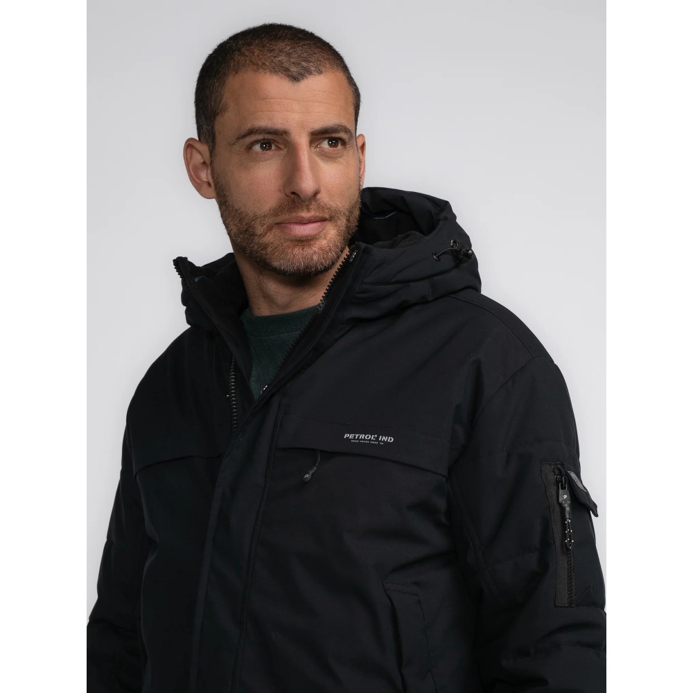Ανδρικό Μπουφάν Parka Jacket με Επένδυση Oversized Petrol -Μαύρο- M-3040-JAC104