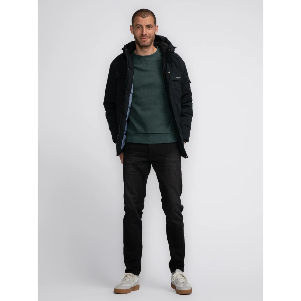 Ανδρικό Μπουφάν Parka Jacket με Επένδυση Oversized Petrol -Μαύρο- M-3040-JAC104