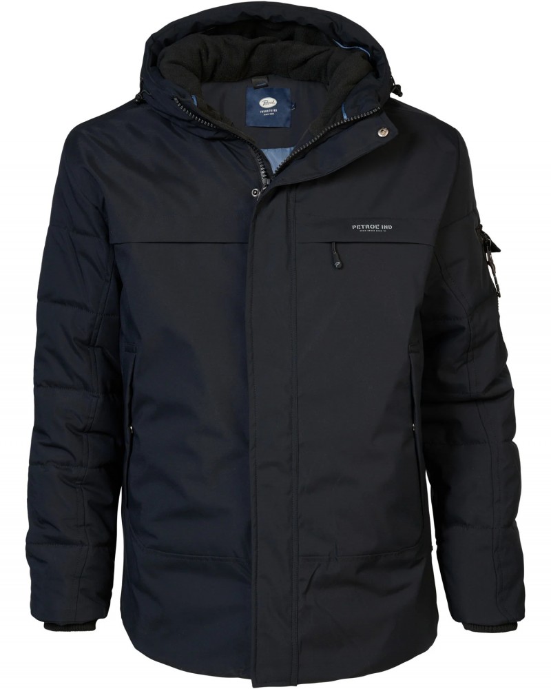 Ανδρικό Μπουφάν Parka Jacket με Επένδυση Oversized Petrol -Μαύρο- M-3040-JAC104
