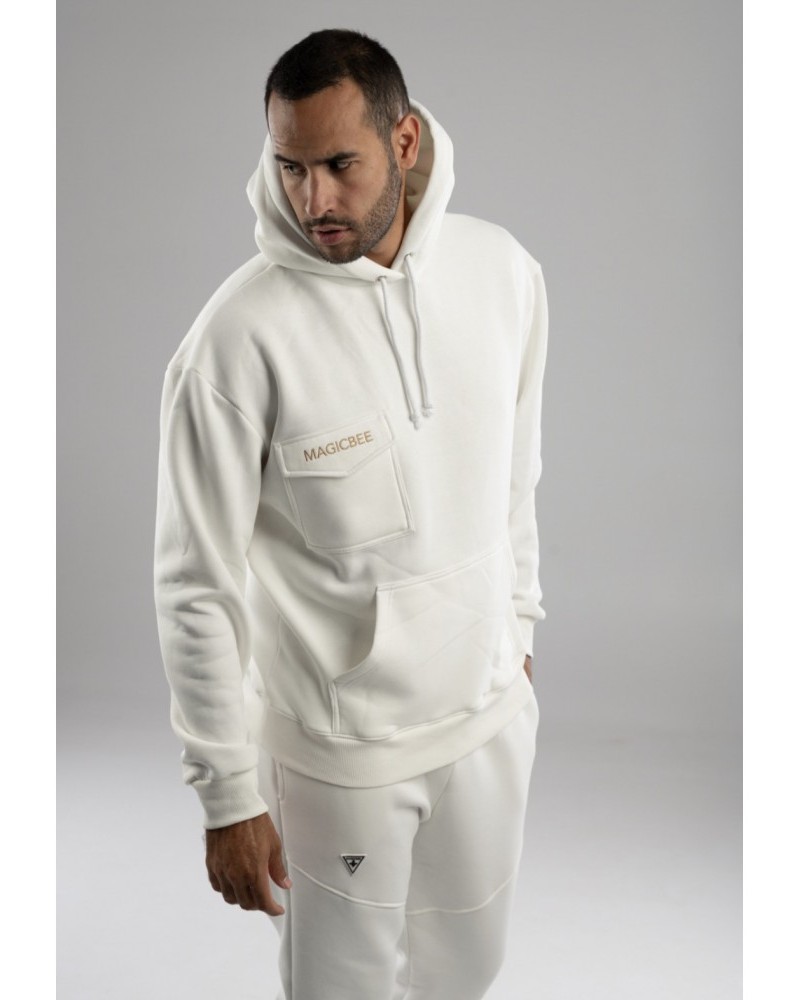 Μπλούζα Φούτερ Με Κουκούλα Embroidered Logo Hoodie Magic Bee -Λευκό/White- 23506