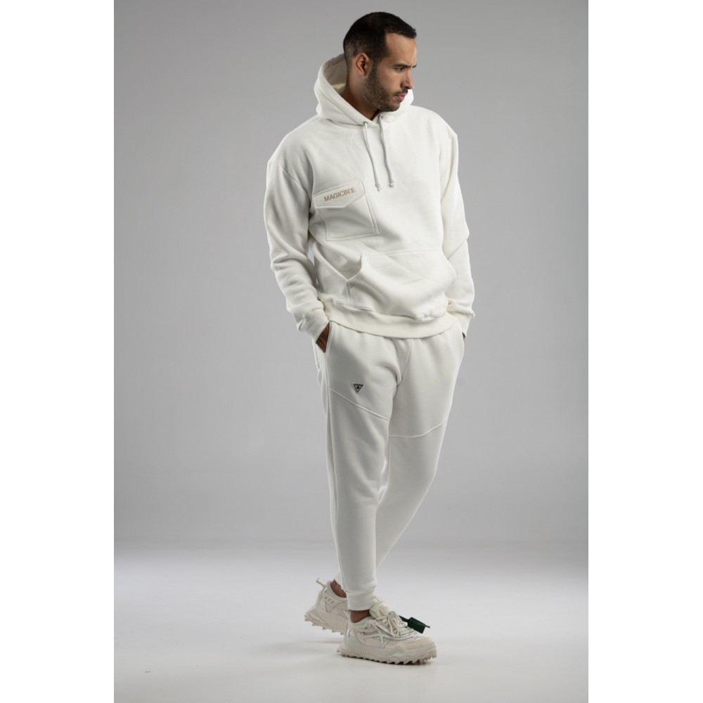 Μπλούζα Φούτερ Με Κουκούλα Embroidered Logo Hoodie Magic Bee -Λευκό/White- 23506 Μπλούζα Φούτερ Με Κουκούλα Embroidered Logo Hoodie Magic Bee -Λευκό/White- 23506