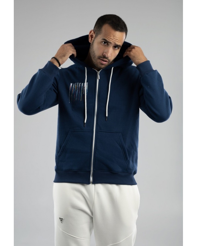 Ζακέτα Φούτερ Με Κουκούλα Splashed Jacket (Limited Edition) -Μπλε Ραφ- 23605