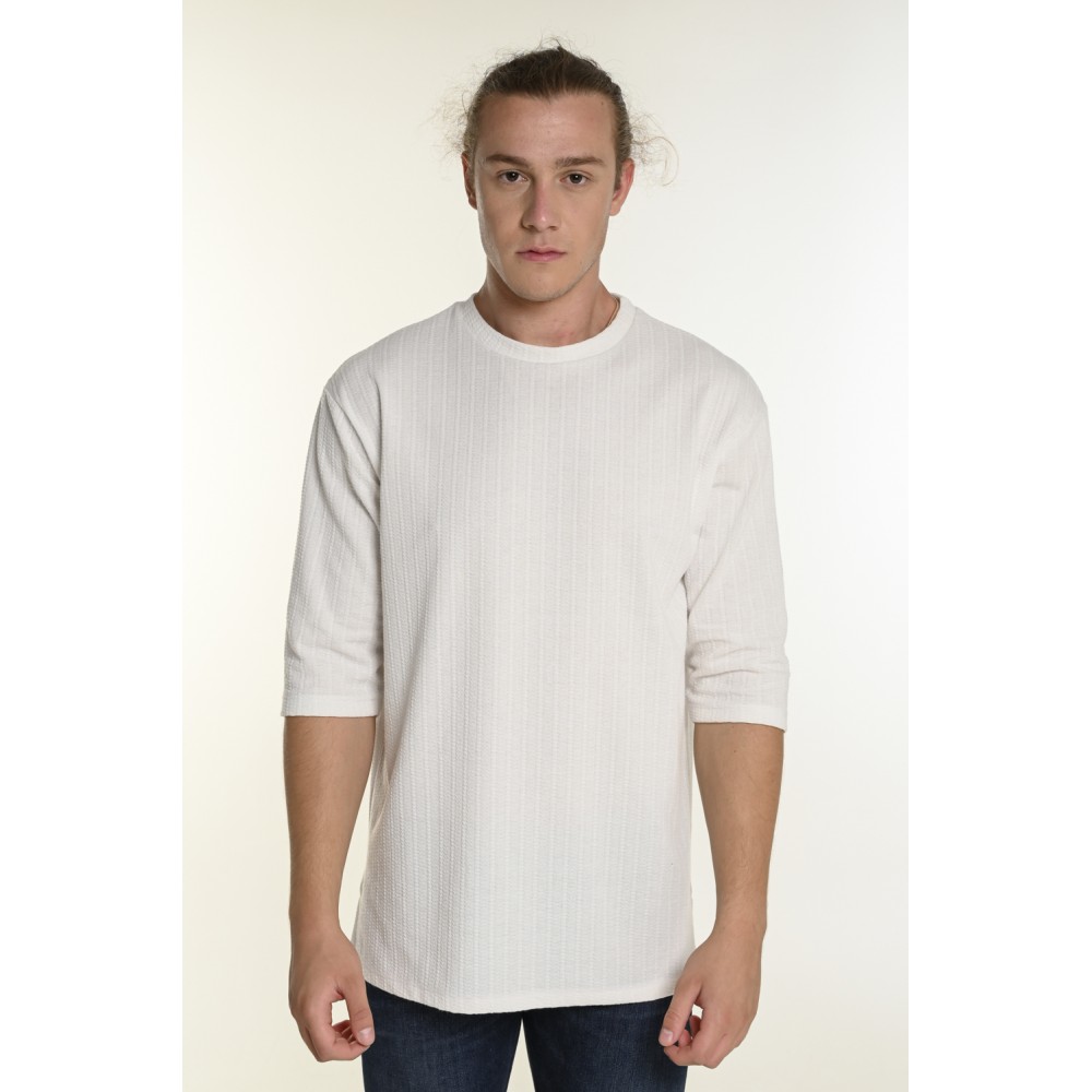 Ανδρική Μπλούζα με Στρογγυλό Λαιμό Bodymax -Λευκό- PR-9003