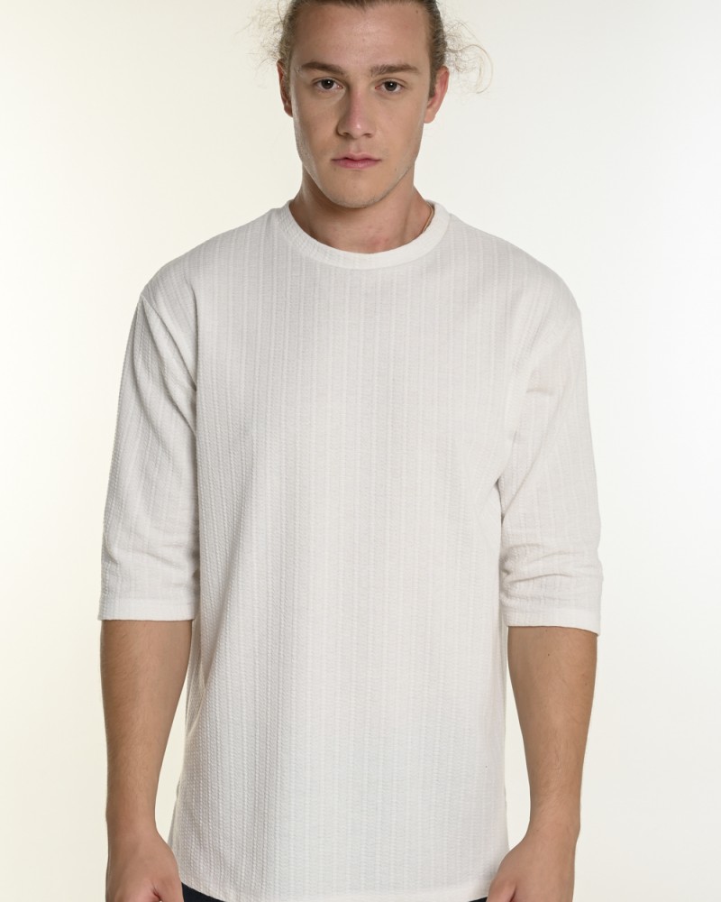 Ανδρική Μπλούζα με Στρογγυλό Λαιμό Bodymax -Λευκό- 