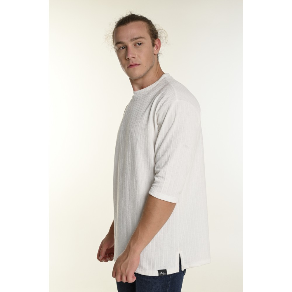 Ανδρική Μπλούζα με Στρογγυλό Λαιμό Bodymax -Λευκό- PR-9003