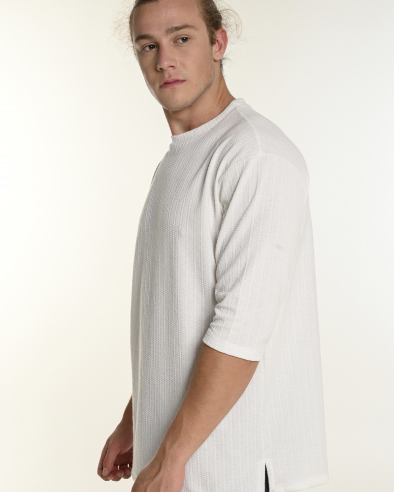 Ανδρική Μπλούζα με Στρογγυλό Λαιμό Bodymax -Λευκό- 