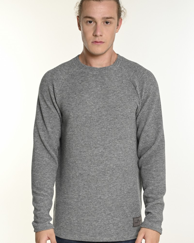 Ανδρική Μπλούζα με Στρογγυλό Λαιμό Bodymax -Γκρι- 