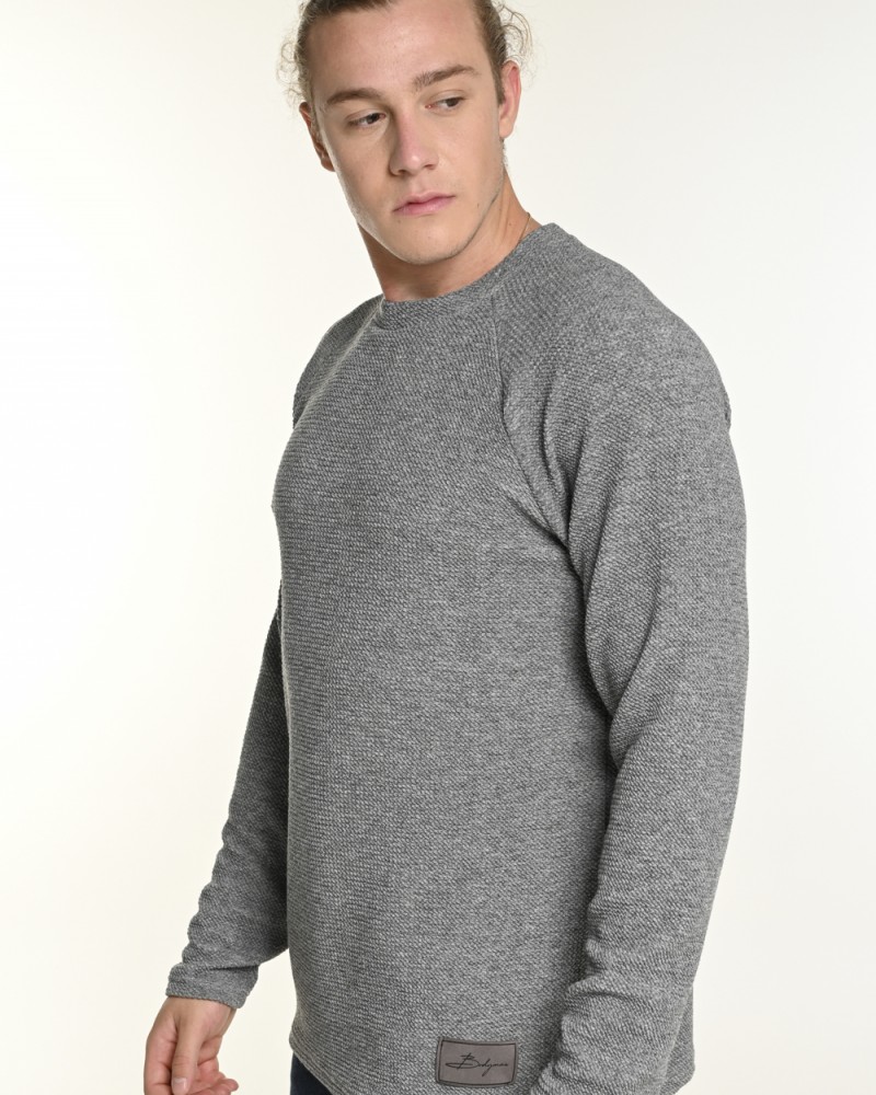 Ανδρική Μπλούζα με Στρογγυλό Λαιμό Bodymax -Γκρι- 