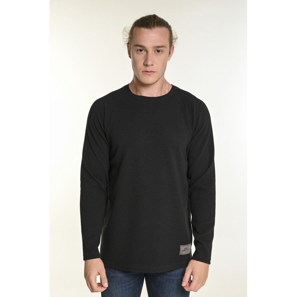 Ανδρική Μπλούζα με Στρογγυλό Λαιμό Bodymax -Μαύρο- PR-9008 