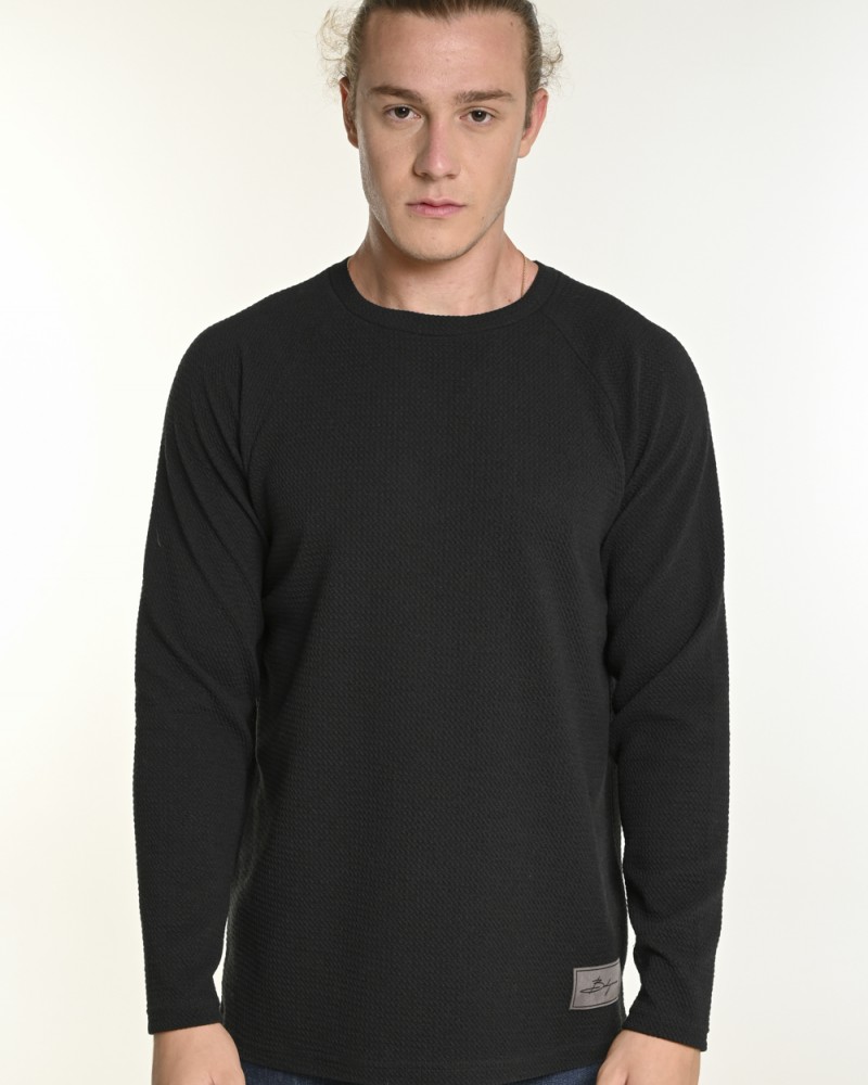 Ανδρική Μπλούζα με Στρογγυλό Λαιμό Bodymax -Μαύρο- 