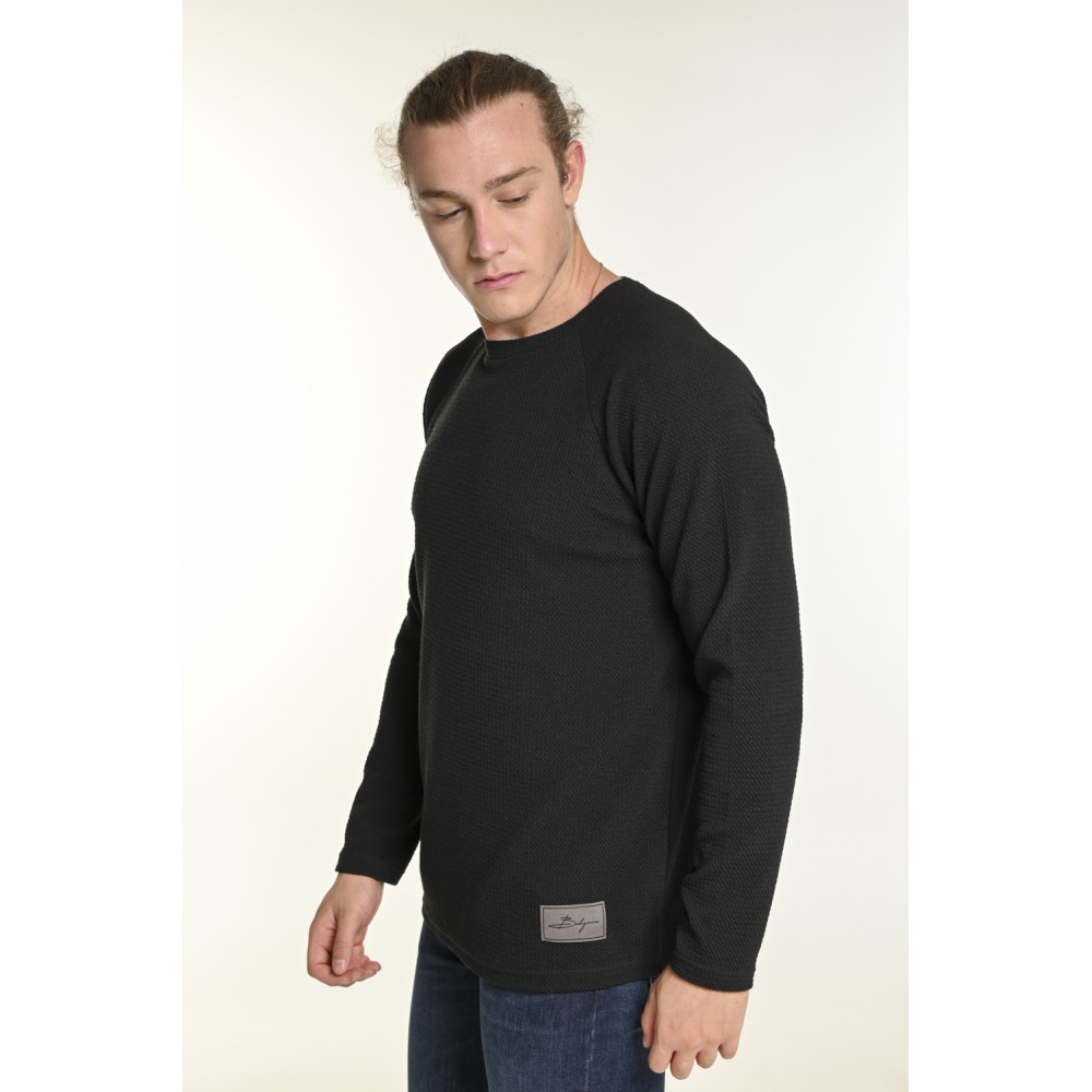Ανδρική Μπλούζα με Στρογγυλό Λαιμό Bodymax -Μαύρο- PR-9008 