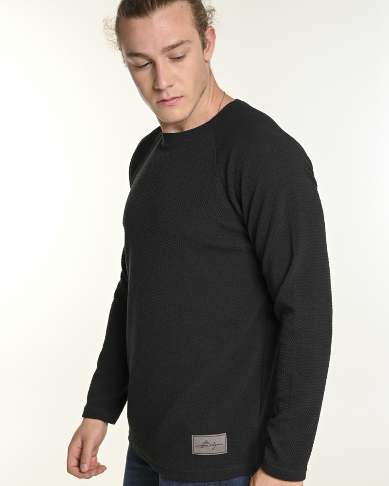 Ανδρική Μπλούζα με Στρογγυλό Λαιμό Bodymax -Μαύρο- 