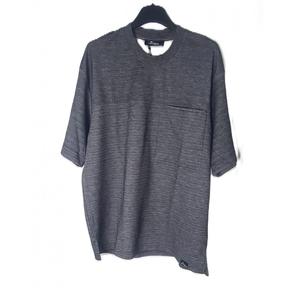 Ανδρική Μπλούζα T-Shirt Oversize με Τσεπάκι Bodymax -Γκρι Σκούρο-