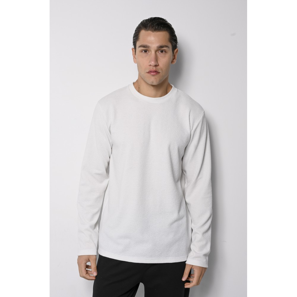 Ανδρική Μπλούζα με Στρογγυλό Λαιμό Bodymax -Εκρού- PR-9023