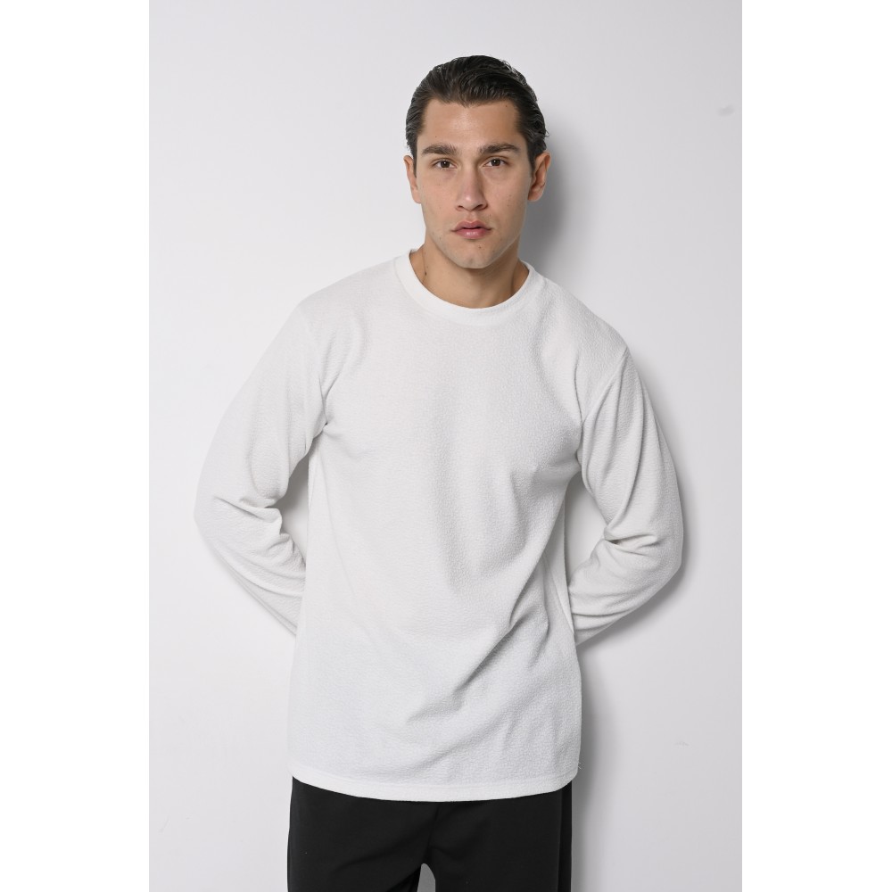 Ανδρική Μπλούζα με Στρογγυλό Λαιμό Bodymax -Εκρού- PR-9023