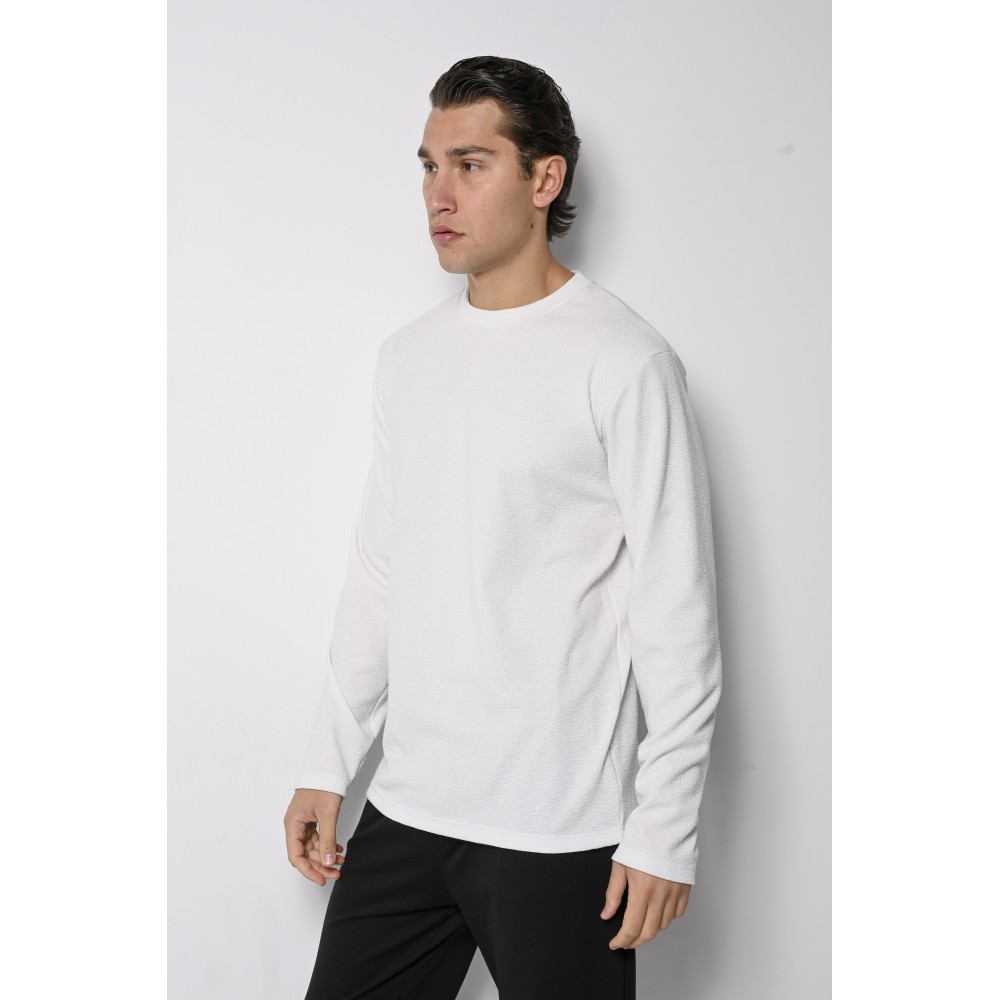 Ανδρική Μπλούζα με Στρογγυλό Λαιμό Bodymax -Εκρού- PR-9023