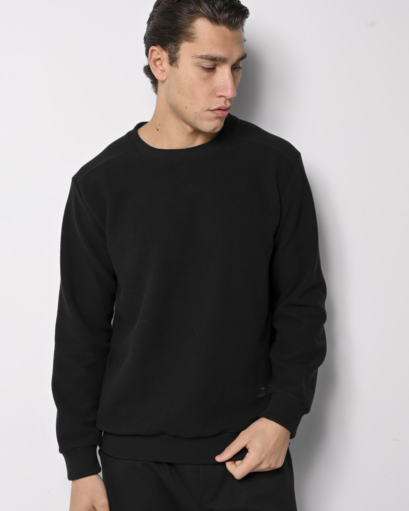 Ανδρική Μπλούζα με Στρογγυλό Λαιμό -Μαύρο- 