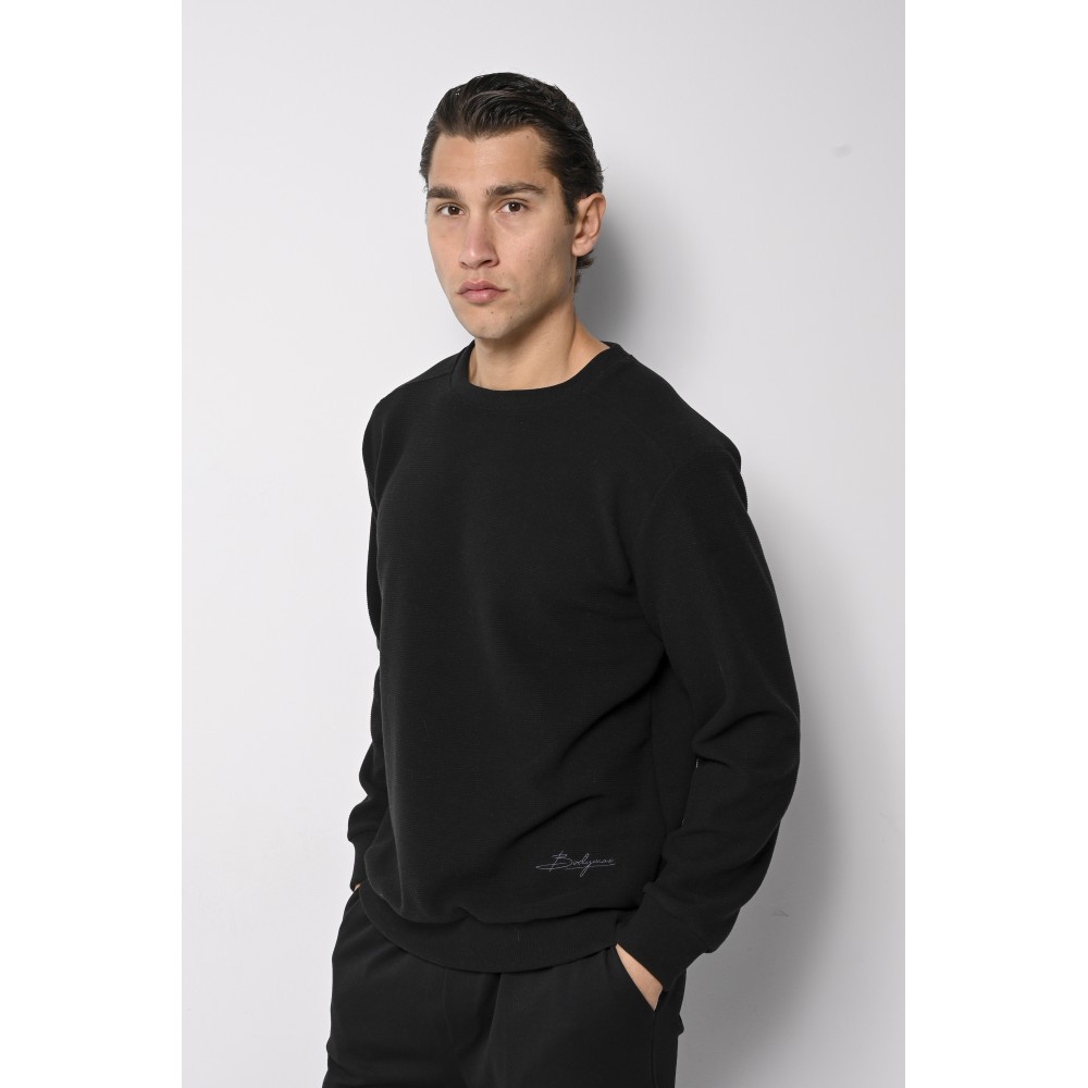 Ανδρική Μπλούζα με Στρογγυλό Λαιμό -Μαύρο- PR-9024