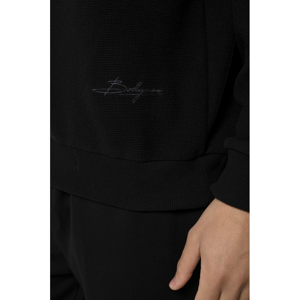 Ανδρική Μπλούζα με Στρογγυλό Λαιμό -Μαύρο- PR-9024