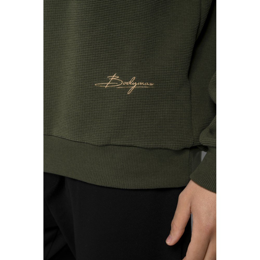 Ανδρική Μπλούζα με Στρογγυλό Λαιμό -Χακί- PR-9024