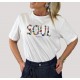 T-Shirt Μπλούζα Μακό με Τύπωμα Soul από Πετράδια -Λευκό- SSS25 T-Shirt Μπλούζα Μακό με Τύπωμα Soul από Πετράδια -Λευκό- SSS25